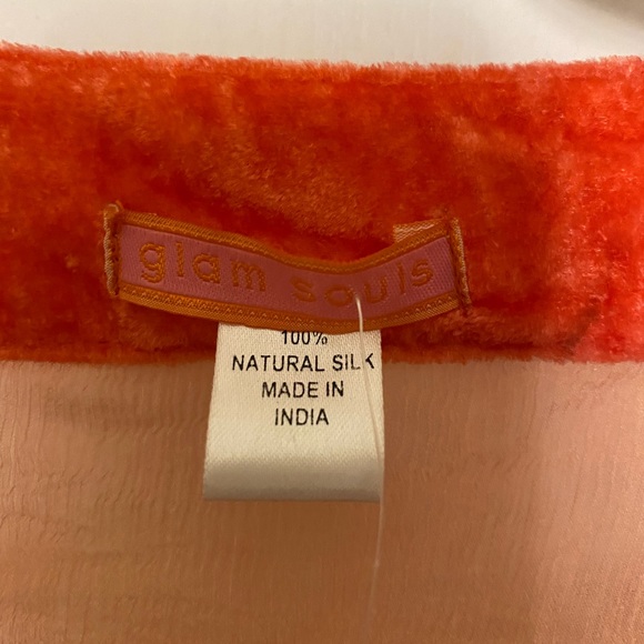 Glam Souls Kurta Slit Neck Tunic Size M/L 100% Silk - Picture 2 of 6